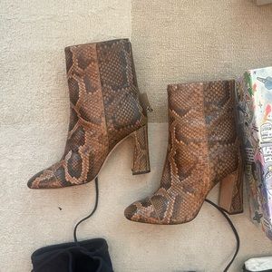 Alexandre Birman python leather heeled boots